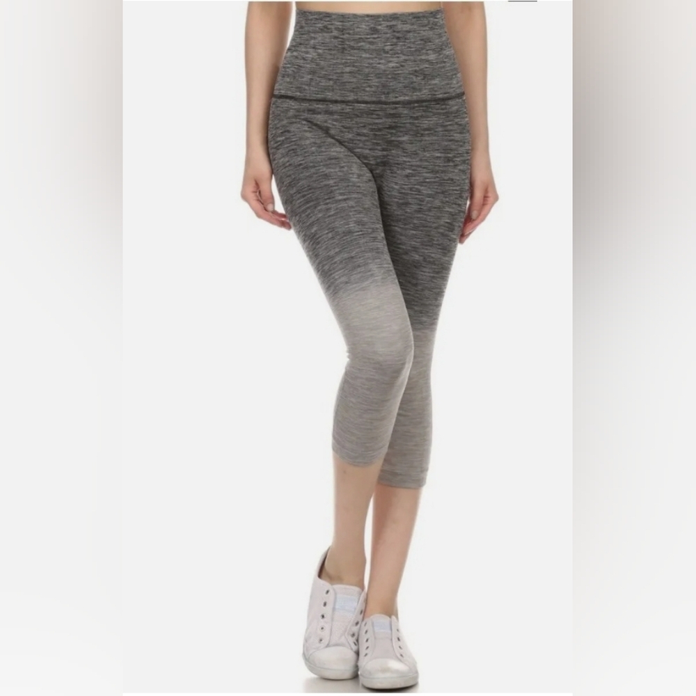 Grey ombre leggings L